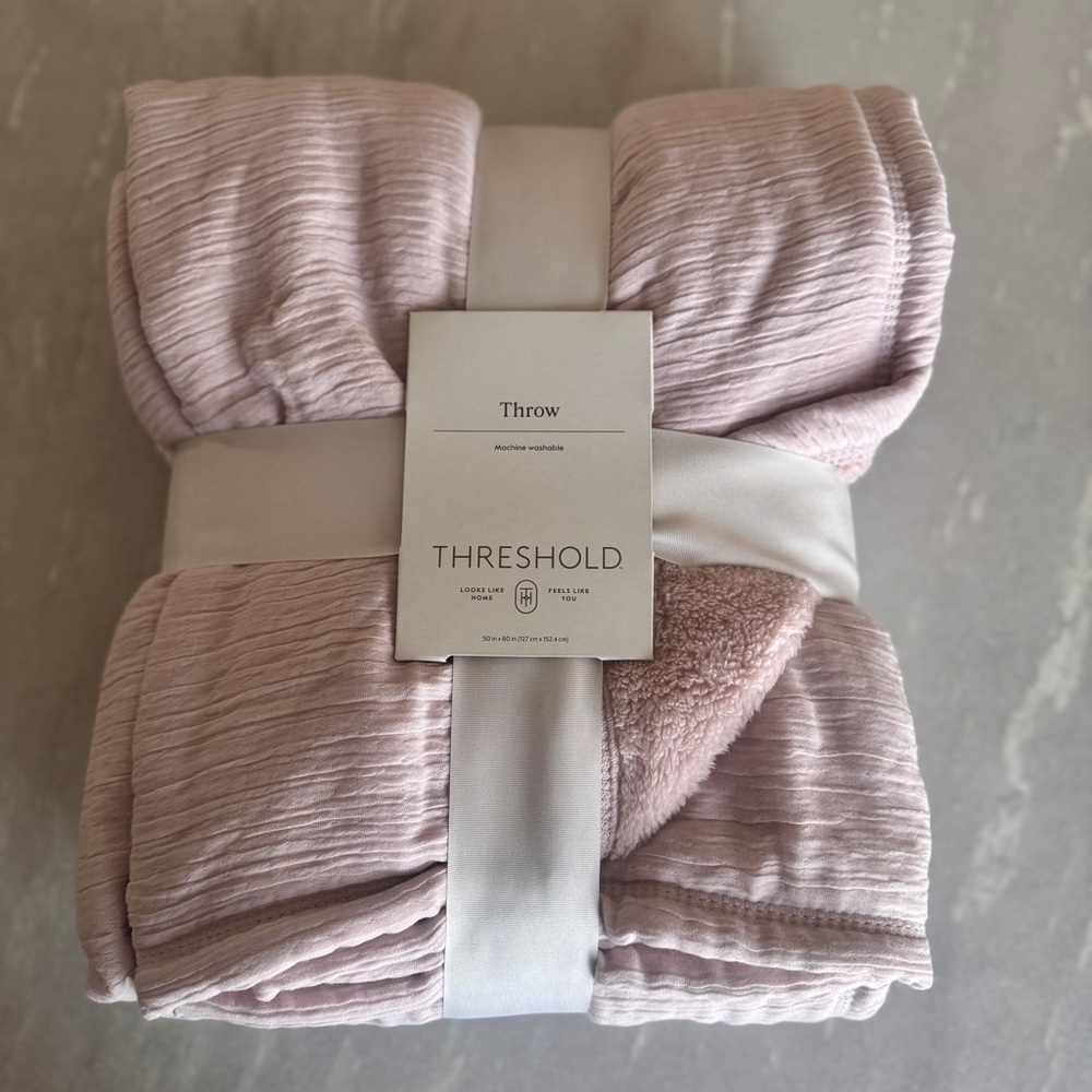 NWT Threshold Pink Throw Blanket